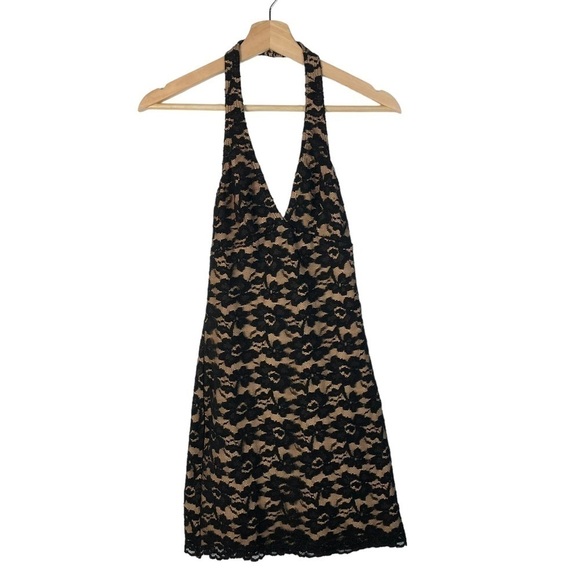 Class Act Uniforms Black Lace Halter Bodycon Mini Dress S - Picture 3 of 6